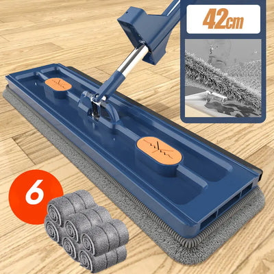 MoppyClean - Der etwas andere Mopp-Dalson-Blau-Flachmopp + 6 Stück Lappen-Dalson.ch