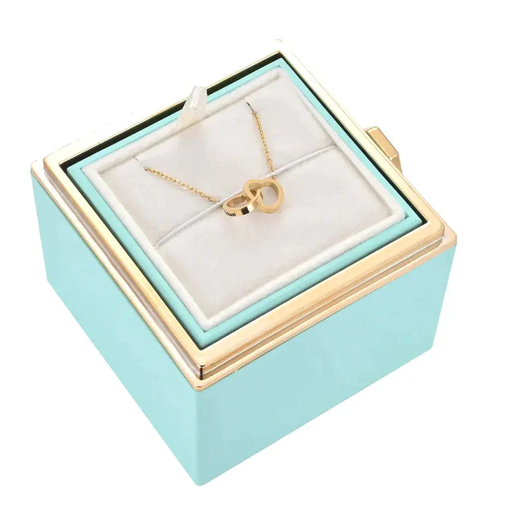 LoveBox - Das perfekte Geschenk-Dalson-Türkis Rosenbox inkl. Goldkette-Dalson.ch
