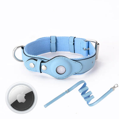 AirTrack Hundehalsband - Weltweit ohne Abonnement!-0-Dalson-Blau-S (24-32cm)-Halsband mit Leine & Tracker-Dalson.ch