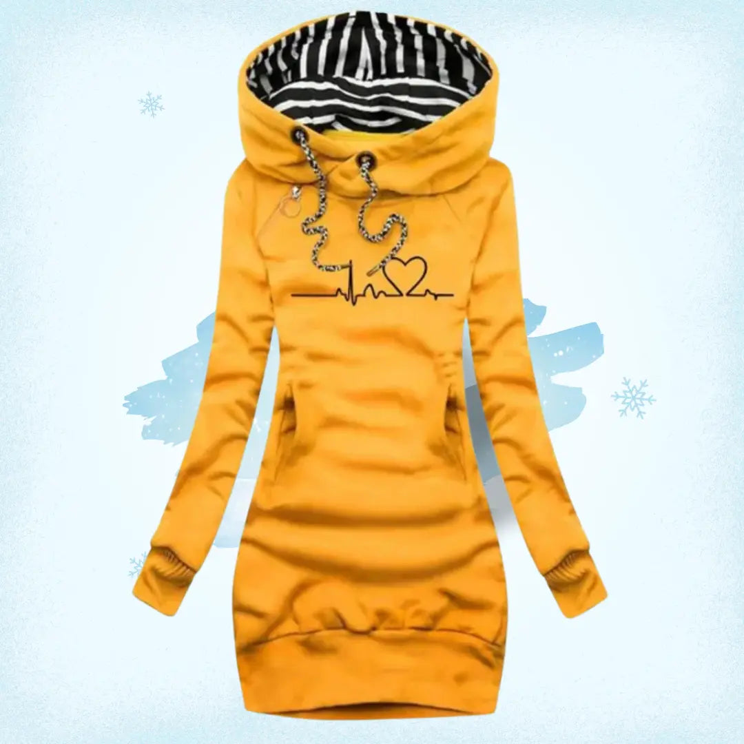 CozyHeart - Der Hoodie mit Herzschlag-Dalson-Gelb-S-Dalson.ch