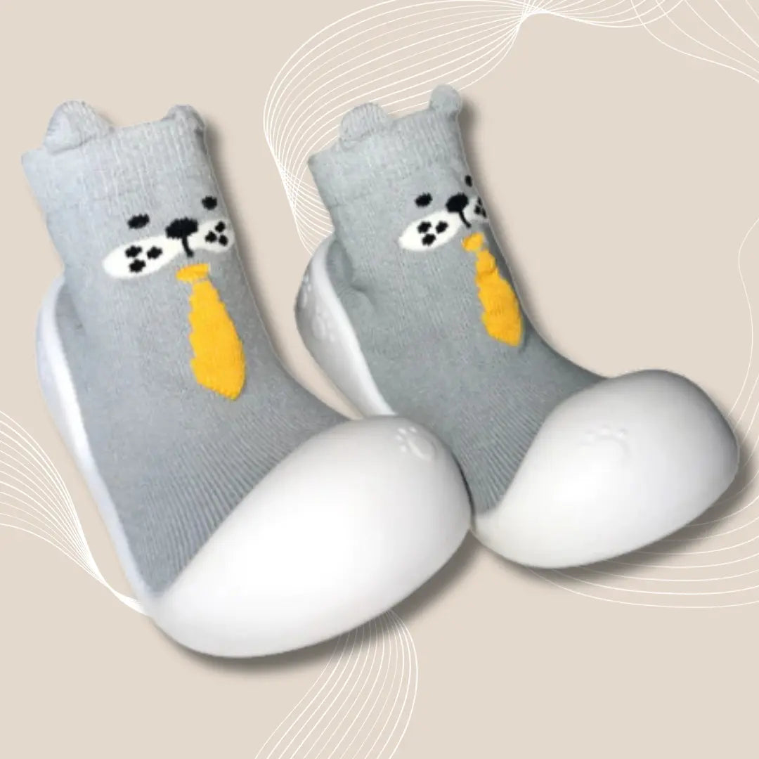 Froggy - Die Schuhe für die ersten Monate-Dalson-Hellgrau-5-9 Monate-Dalson.ch