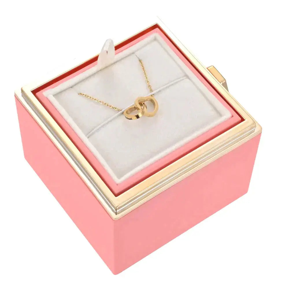 LoveBox - Das perfekte Geschenk-Dalson-Pink Rosenbox inkl. Goldkette-Dalson.ch
