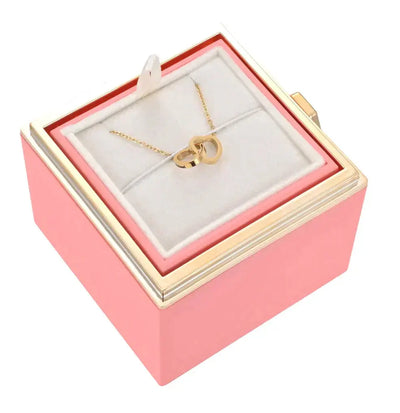 LoveBox - Das perfekte Geschenk-Dalson-Pink Rosenbox inkl. Goldkette-Dalson.ch