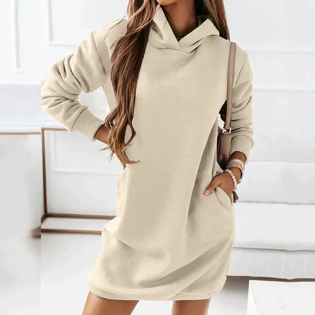 Kapuzenkleid von Amela Joliè-Dalson-Beige-S-Dalson.ch
