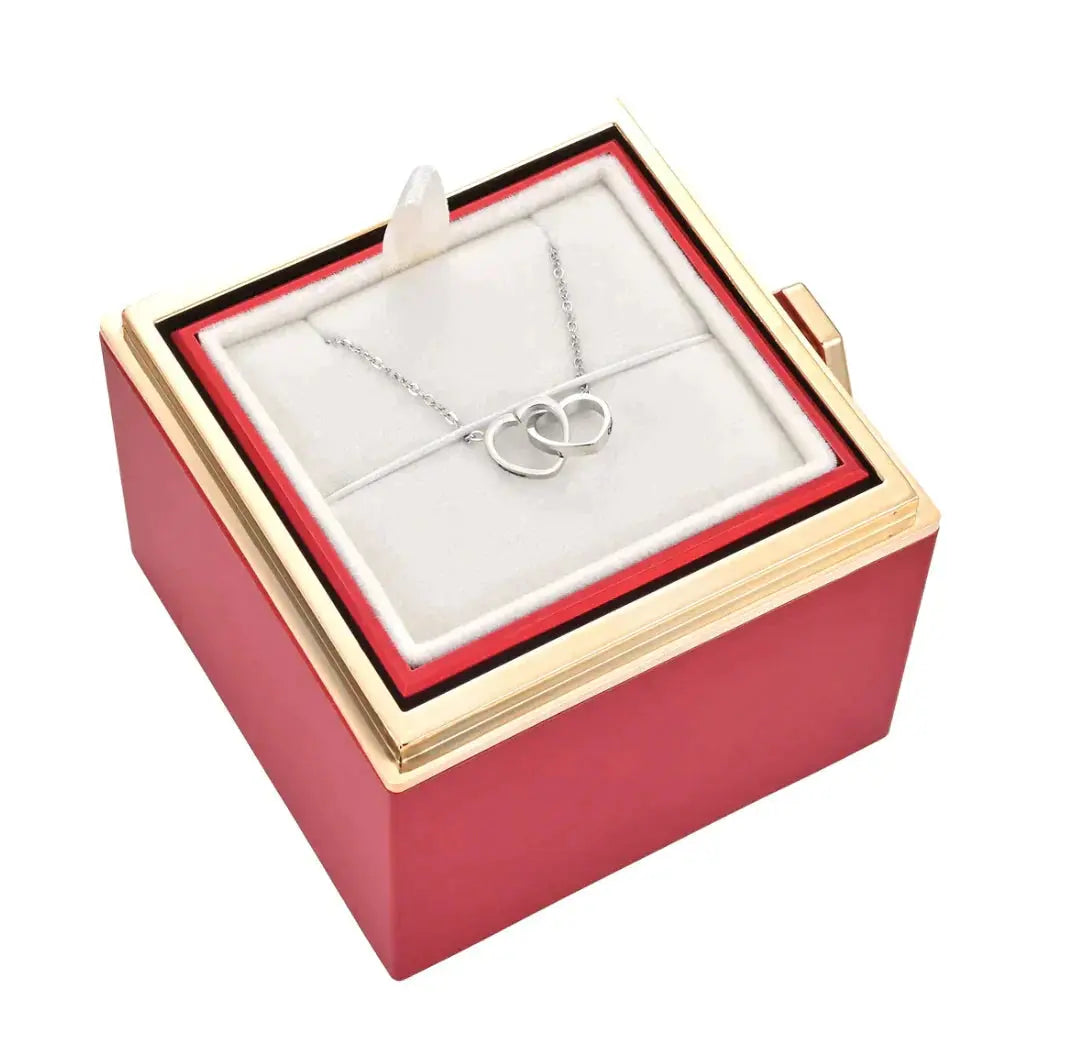 LoveBox - Das perfekte Geschenk-Dalson-Rot Rosenbox inkl. Silberkette-Dalson.ch